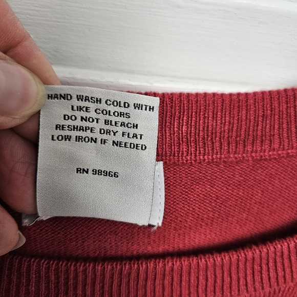 Monroe & Main Women's Cotton & Cashmere Red Sweater Size S - Picture 7 of 7